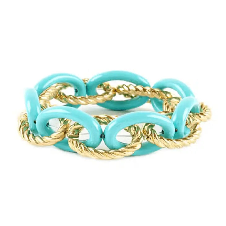 Brooke Aqua Chain Bracelet Viv&Lou