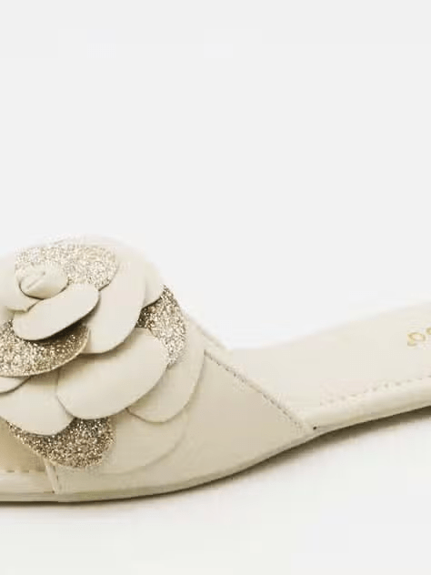 Grace Glitter Flower Accent Sandals