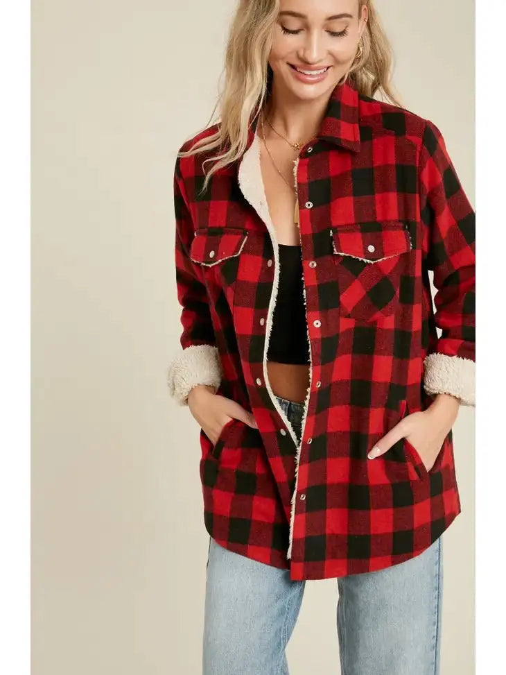 Cozy Cabin Buffalo Plaid Shacket Bluivy