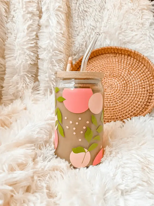 Adeline Spring Leaves Glass Cup Lovely JEN's Designs