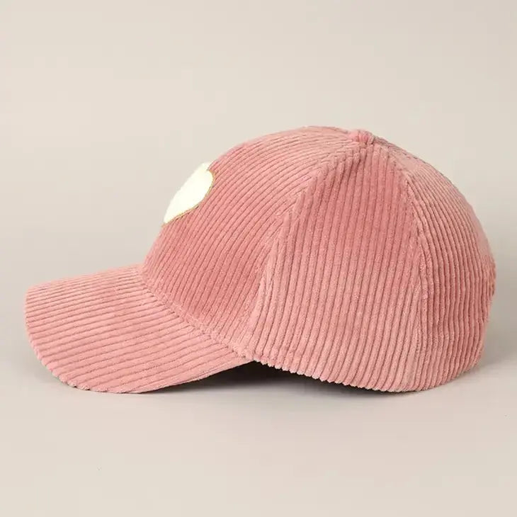Brianna Heart Corduroy Cap Fashion City