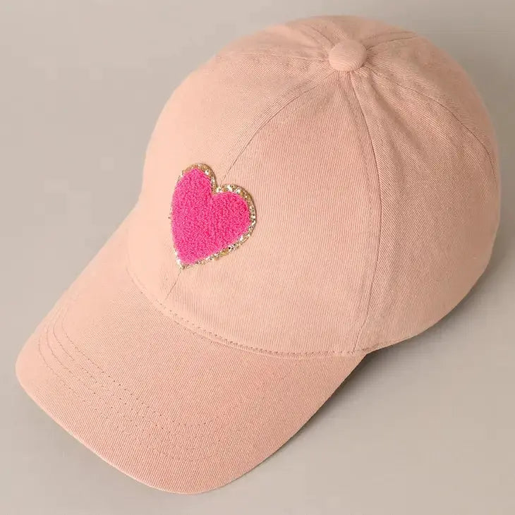 Carlin Cute Heart Baseball Cap Fashion City